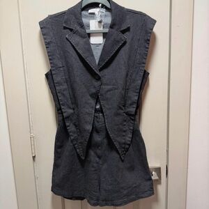 Sleeveless Charcoal Denim Romper